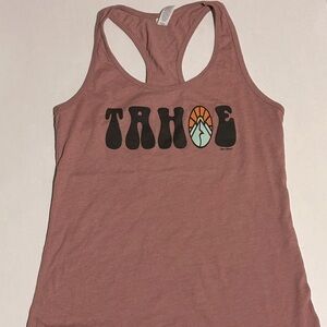 Tahoe Burgundy/Purple Graphic Racer Back Tank, Size Small